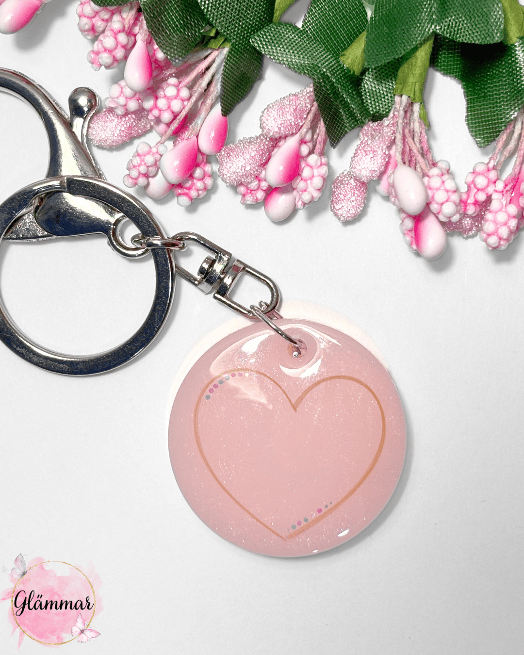 Juuksesalgust võtmehoidja ripats süda glämmar