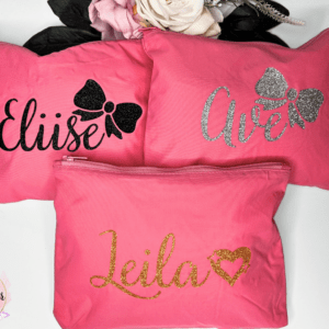 Nimeline kosmeetikakott roosa